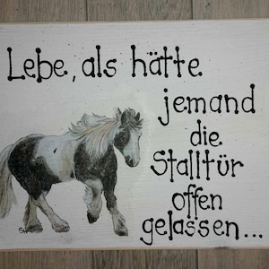 Cartel de madera para los amantes de los caballos.
