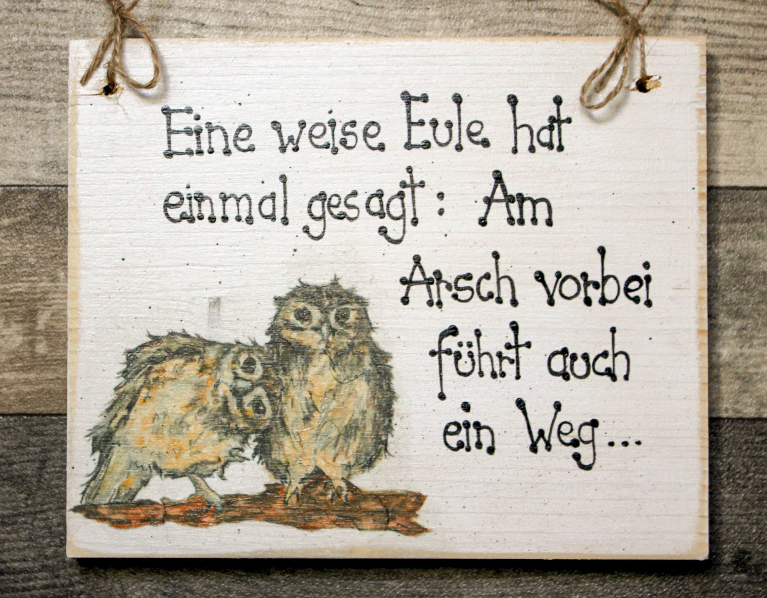 Funny Wooden Sign With Owls Etsy