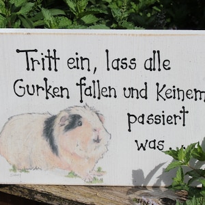 Funny wooden sign for guinea pig friends