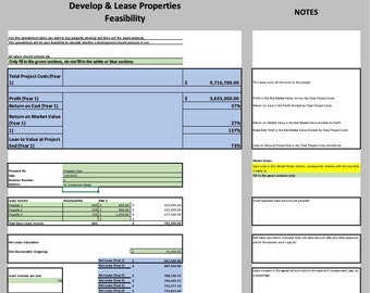 Feuille de calcul de développement immobilier : à louer