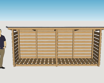 Planos de almacenamiento de leña, planos de bricolaje.