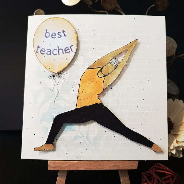 Yoga Teacher Greetings Card Best Teacher