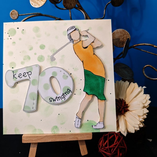Lady Golfer 70th Birthday Card Etsy UK