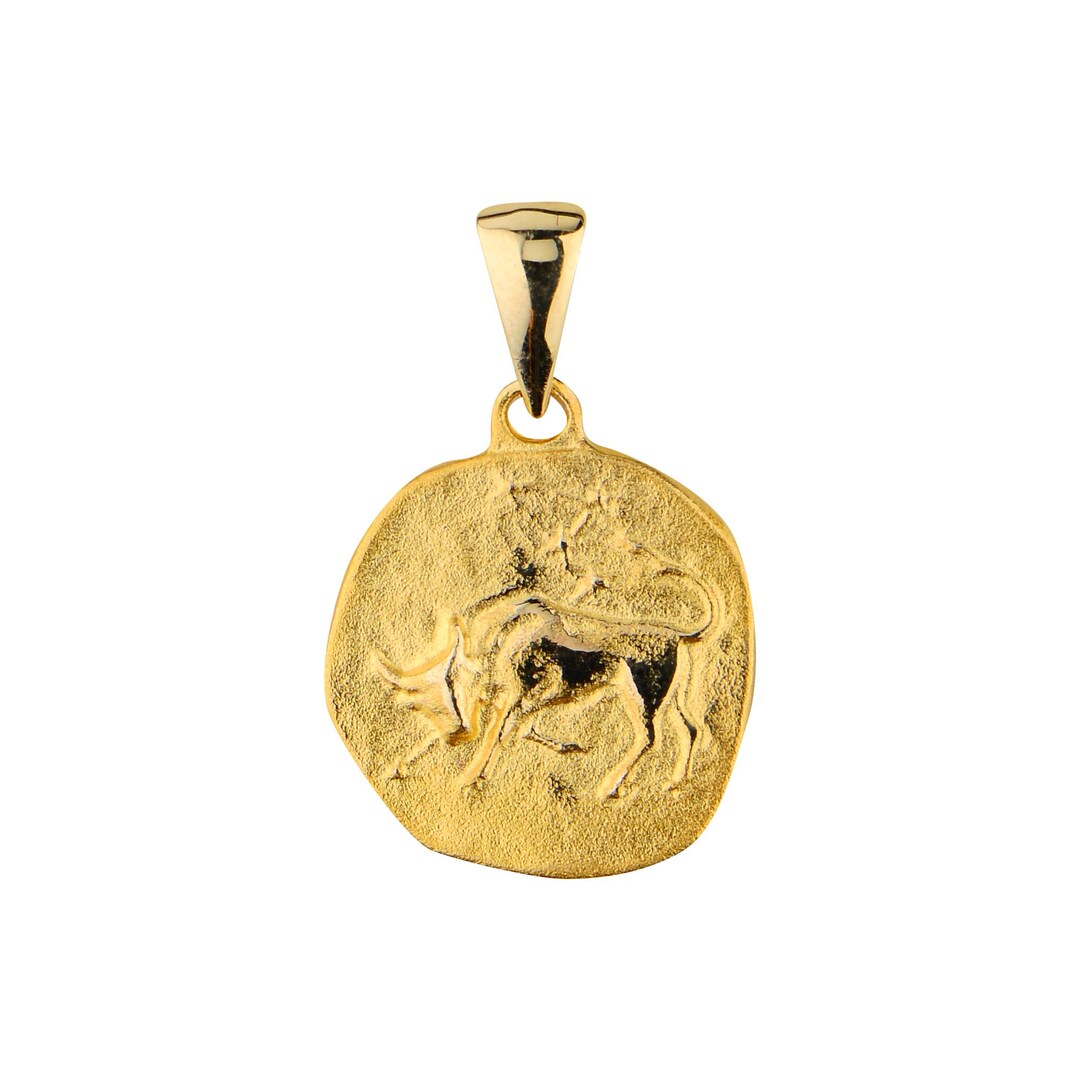 Taurus Charm 14K Gold Taurus Zodiac Pendant – Unique Taurus Necklace Charm - Etsy