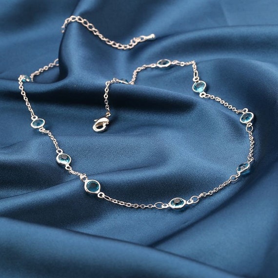 BTS Jimin Ocean Blue Zircon Necklace - Elegant and Stylish