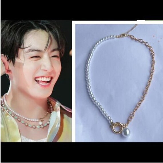 Jungkook Kpop Pearl Necklace - Etsy
