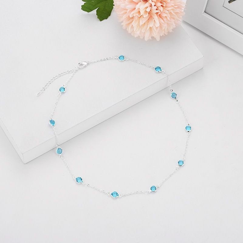 BTS Jimin Ocean Blue Zircon Necklace - Elegant and Stylish