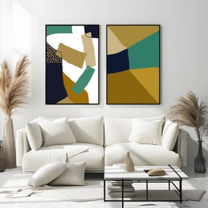Set of 2 Prints, Abstract Wall Art Set of 2, Colorful Wall Art, Printable Wall Art, Abstract Print Set Extra Large Wall Art, home Decor