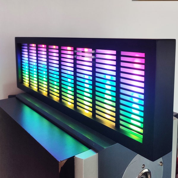 8 Band, 8 Column Spectrum Analyzer, 20 inch Spectrum Analyzer Wall Decor, Equalizer Wall Decor, Music Spectrum Analyzer, Audio Spectrum.