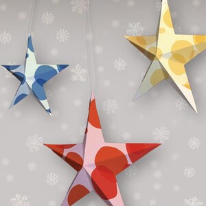 3x | 3D Diy Color Star templates for print.