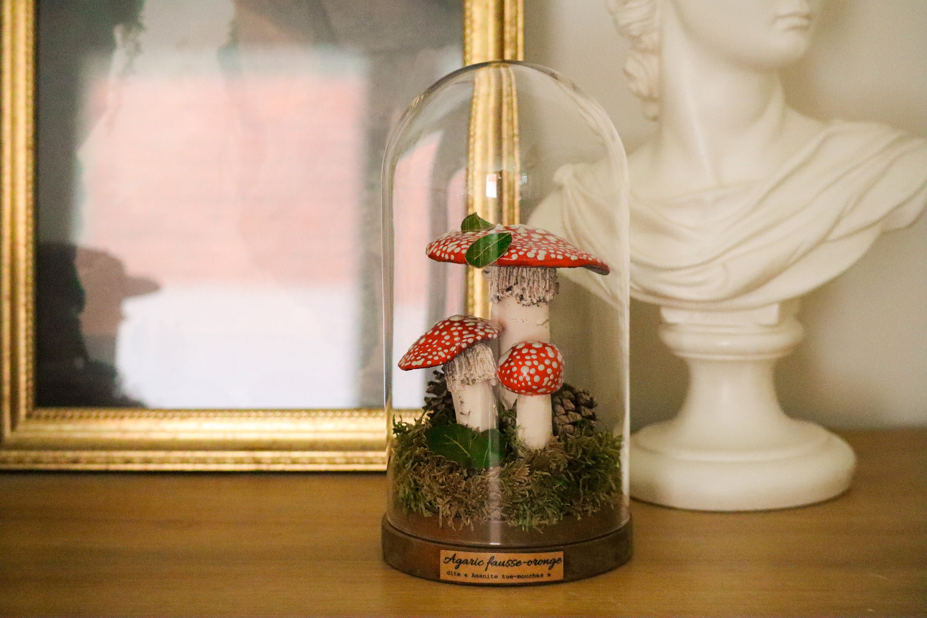 Mushroom Terrarium Jar, Mushroom Ornament Christmas, Mushroom