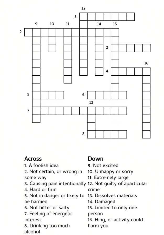 Printable Crossword Puzzle Book Etsy