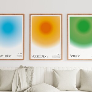 Positive aura posters, set of 10, Spiritual poster, gradient print, colourful aura poster, trendy wall art, DIGITAL DOWNLOAD (light version)