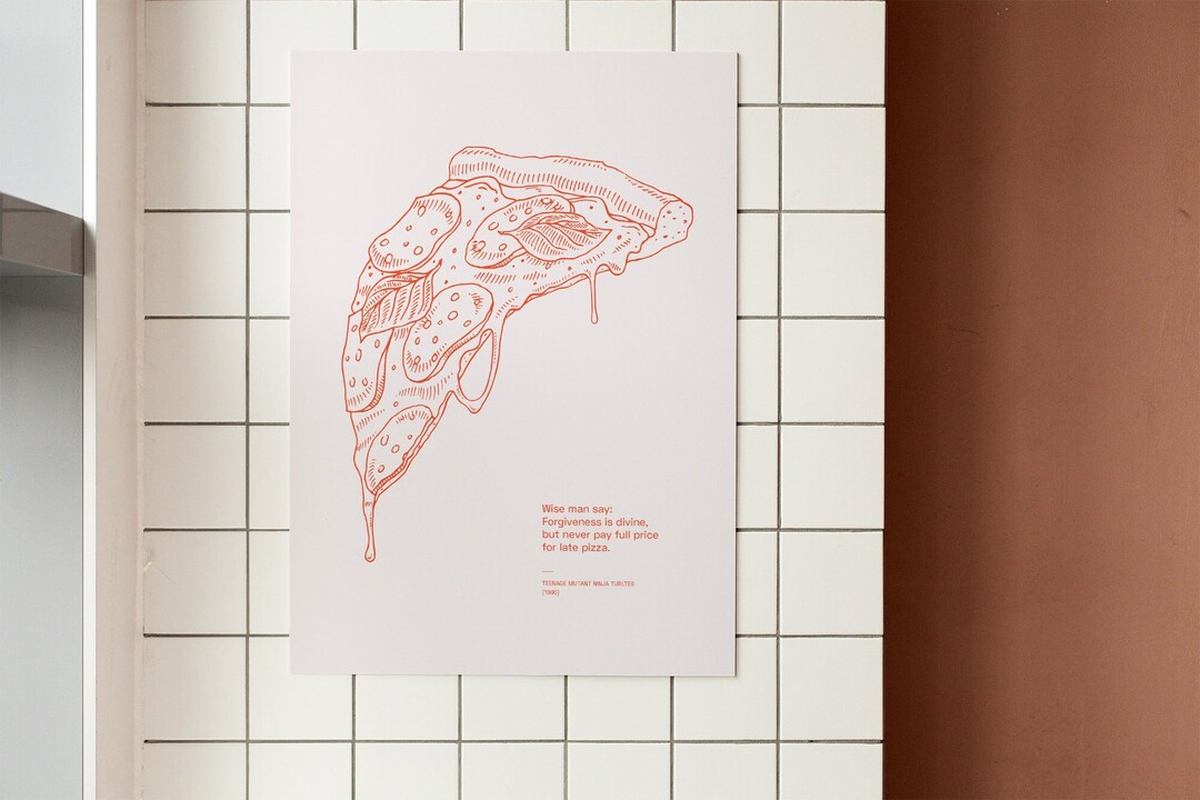 Pizza Poster With Teenage Mutant Ninja Turtle Never Pay Full Price for