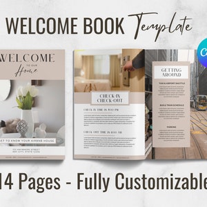 Airbnb Welcome Book Template, Neutral, Minimalist, Editable Airbnb, Guidebook, Rental Home, VRBO Rental, Airbnb Host, Vacation Rental Book