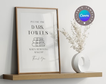 Abschminken Airbnb Zeichen Vorlage, Bearbeitbare Airbnb Canva Vorlage, Zeichen Miete Haus, VRBO Verleih Zeichen, Airbnb Gastgeber, Minimal Zeichen
