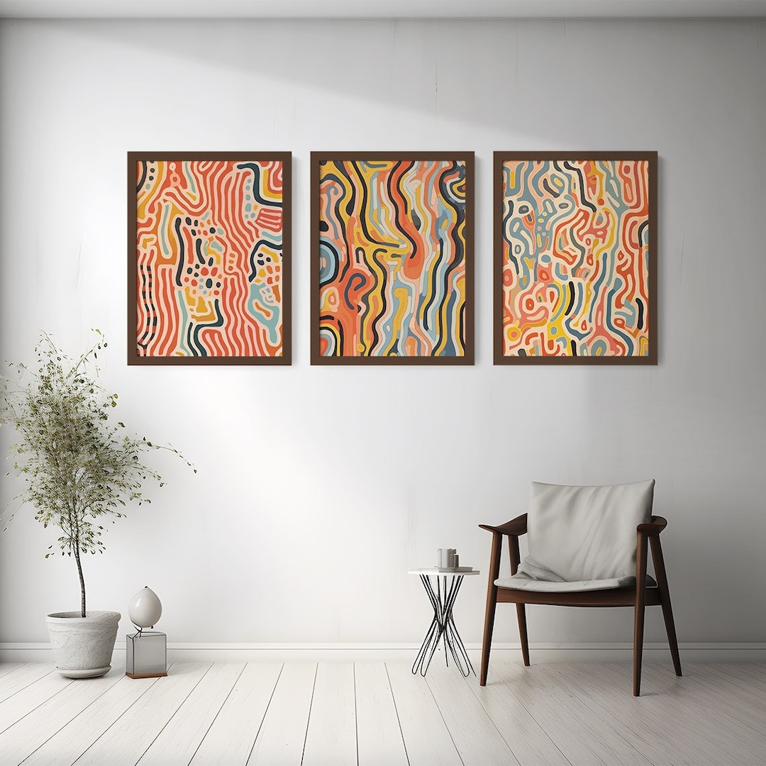 3 Digital Abstract Wall Art Prints Printable for Download - Etsy