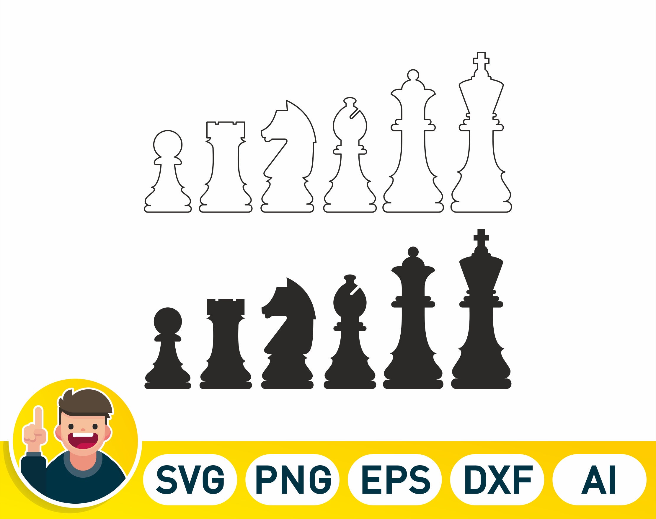 Chess King and Queen SVG Vector Cut File and PNG Transparent -  Portugal