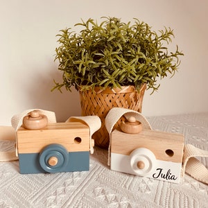 Personalized vintage toy wooden camera