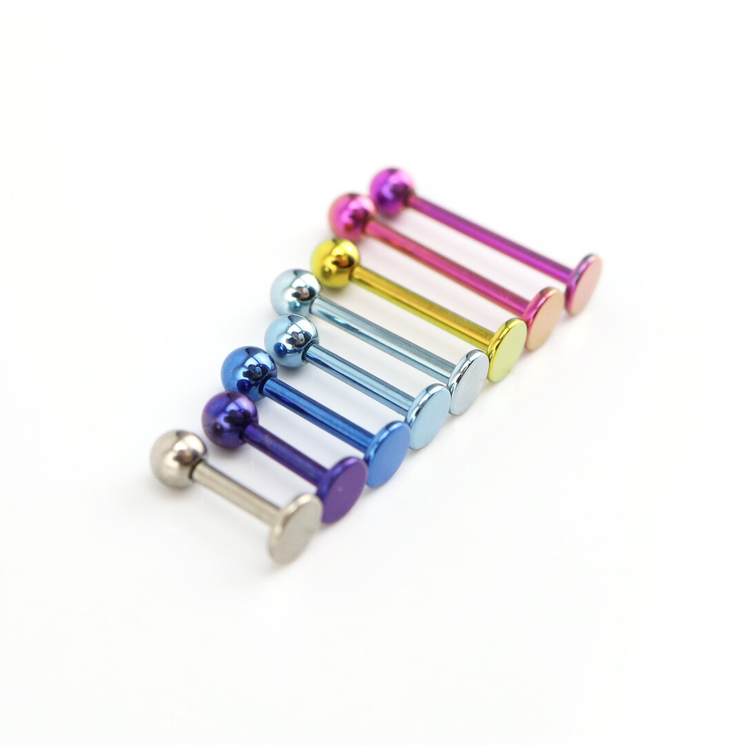 Implant Grade Titanium Internally Threaded Ball Top Flat Back Labret ...