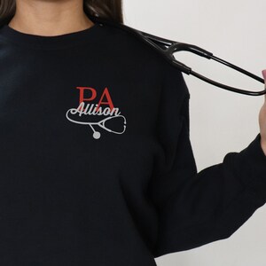 Medical Staff Gift | Medical Sweatshirt with Credentials | Custom Nurse Crewneck | Personalized Nurse Gift | Rn | Bsn | Ma | Np | Cma | Pa