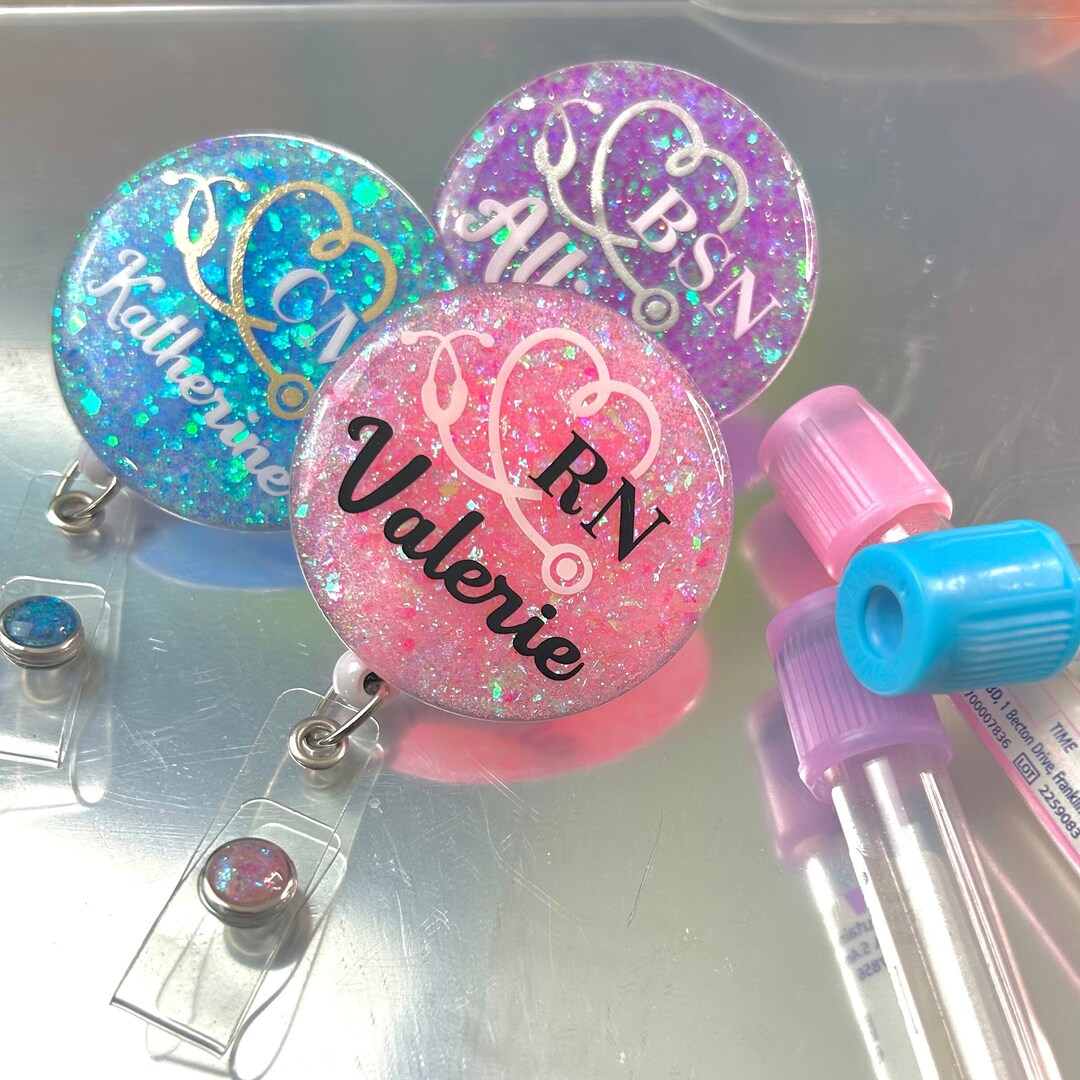 Nurse Badge Reel Stethoscope ID Badge Personalized Badge Reel Gift for