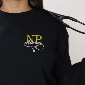 Custom Nurse Crewneck | Medical Sweatshirt with Credentials | Medical Staff Gift | Personalized Nurse Gift | Rn | Bsn | Ma | Np | Cma | Pa