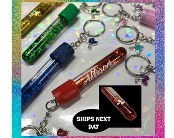 Personalized Phlebotomist Keychain | Blood Tube Keychain | Phleb Keychain | Custom Nurse Gift  | Medical Staff Gift | Unique Nurse Gift