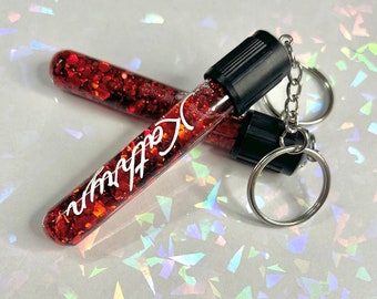 Gepersonaliseerde Phlebotomist-bloedbuissleutelhanger | Phleb-sleutelhanger | Aangepaste Phlebotomist-sleutelhanger | Afstudeercadeau verpleegkundige Phleb | Labweekcadeau