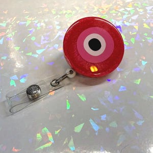 Evil Eye einziehbare Rolle | Mehrfarbiges Evil Eye Krankenhaus Medizinisches Namensschild | Schutz Böses Auge