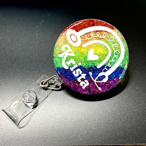 Rainbow Badge Reel | Stethoscope Badge Reel | Personalized ID Badge | Colorful Nurse Badge Reel | Custom Badge Reel | Gift for Nurse