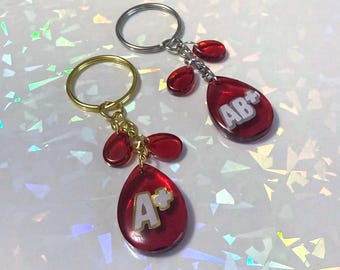 Personalized Phlebotomist Blood Type Tube Keychain | Phleb Keychain | Custum Nurse Gift  | Medical Staff Gift | Unique Nurse Blood Gift