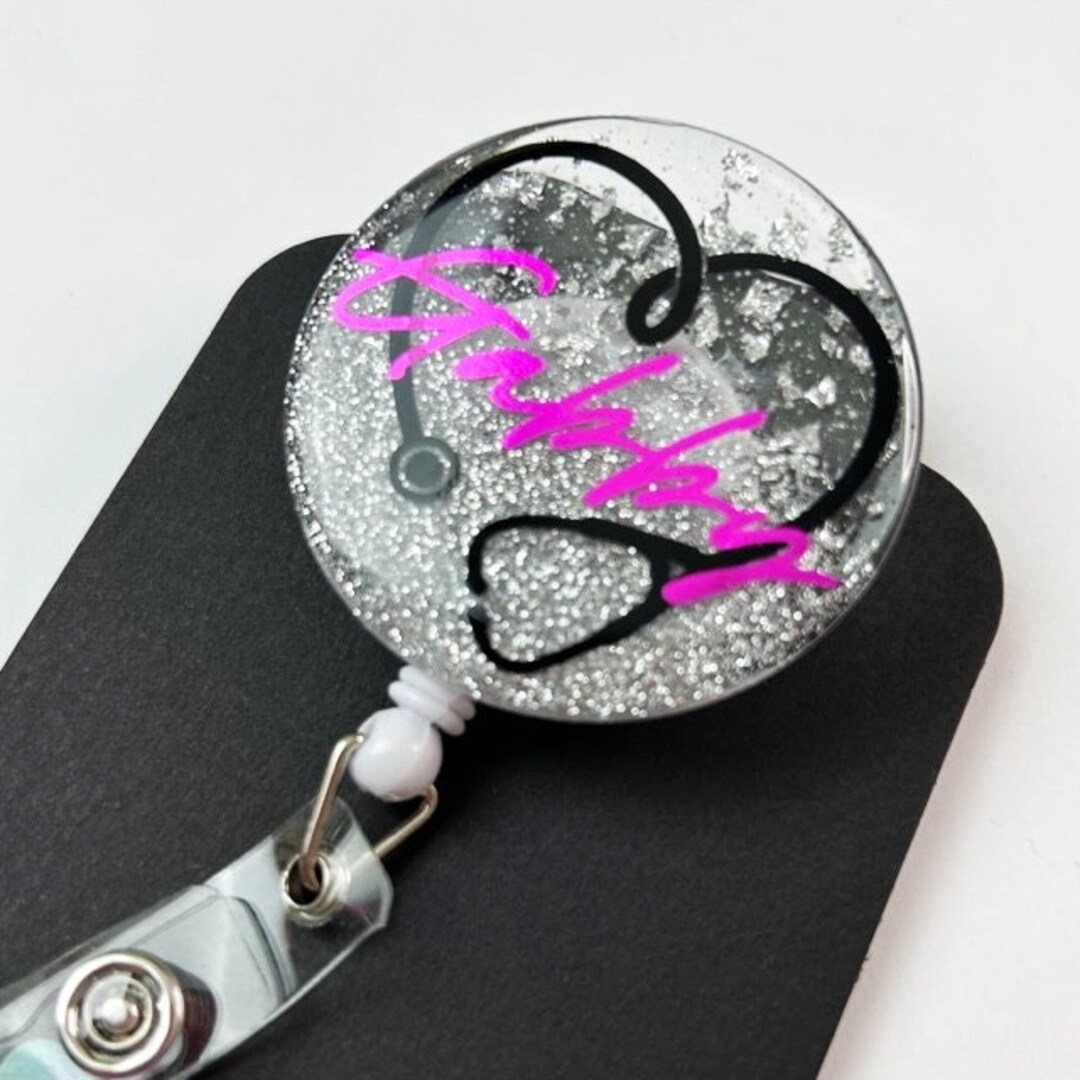 Ombre ID Badge Stethoscope ID Badge Personalized ID Badge Nurse Badge