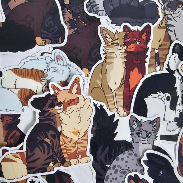 Forest Cats Ship Stickers 2.5" Vinyl Stickers