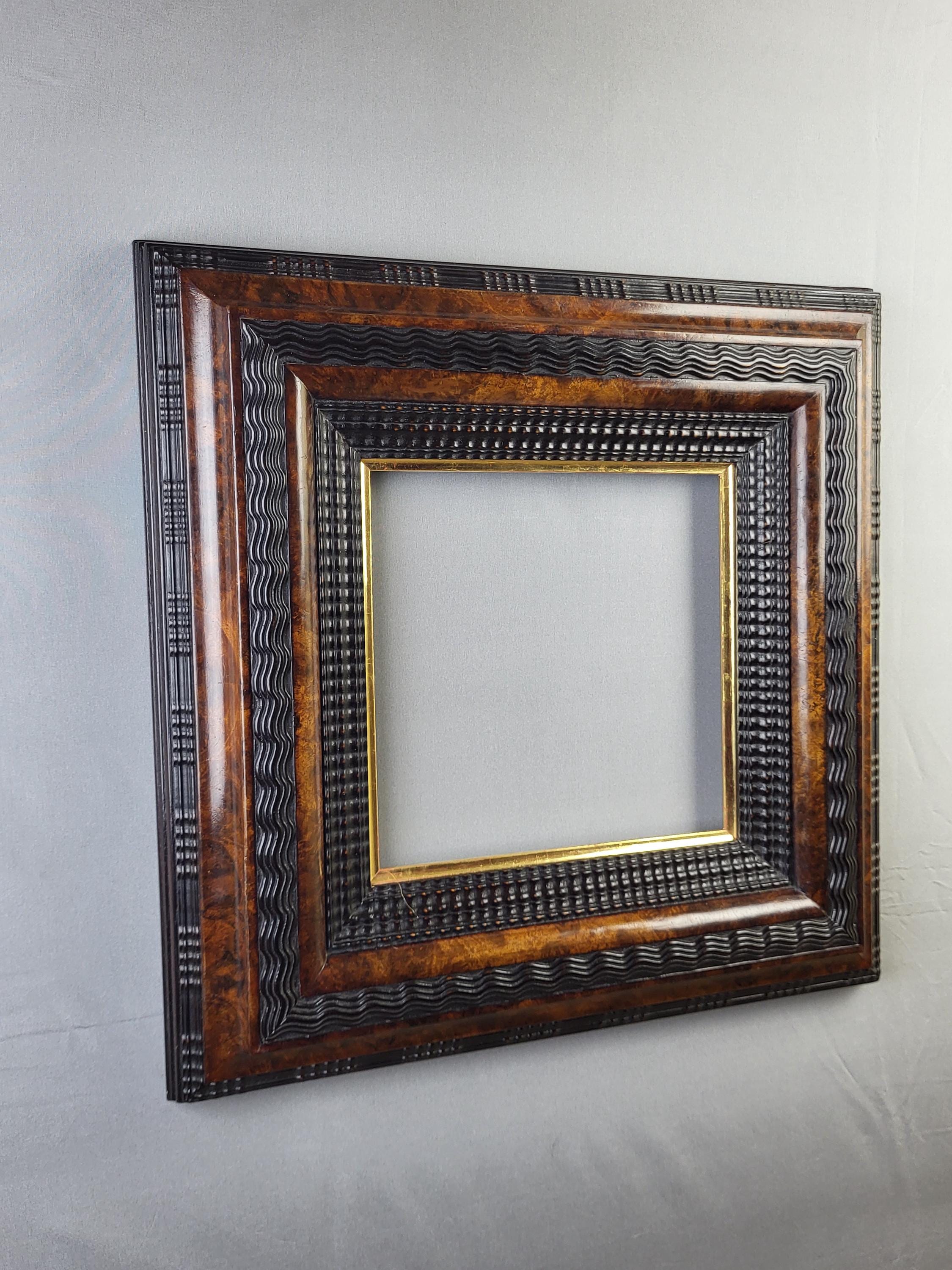 Ripple Frame With Walnut Burl Inserts and Golden Inner Edge - Ripple ...