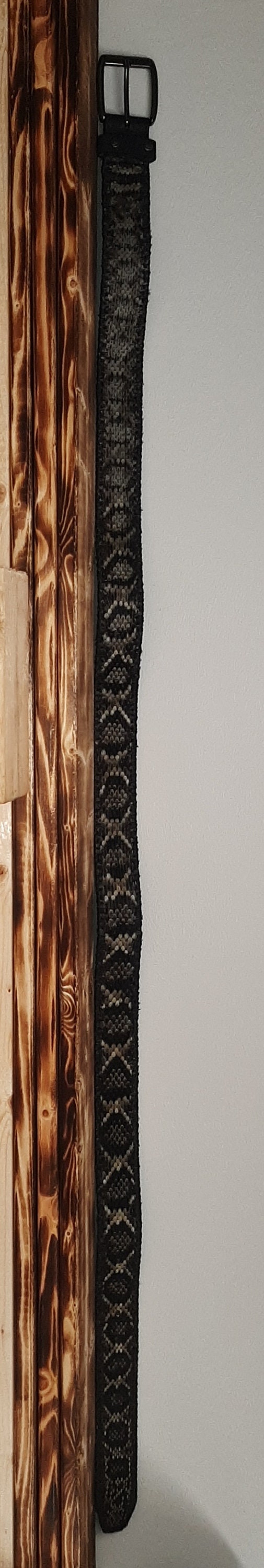 Eastern Diamondback Rattlesnake Skin Covered Leather Belt - Etsy