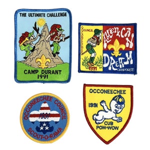 1991 BSA Patch Lot of 4 Occoneechee Lodge American Dream Camporee Camp Durant