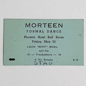 Vtg 1940er - 1950er Tanzkarten Lexington Ky Morton School Phoenix Hotel