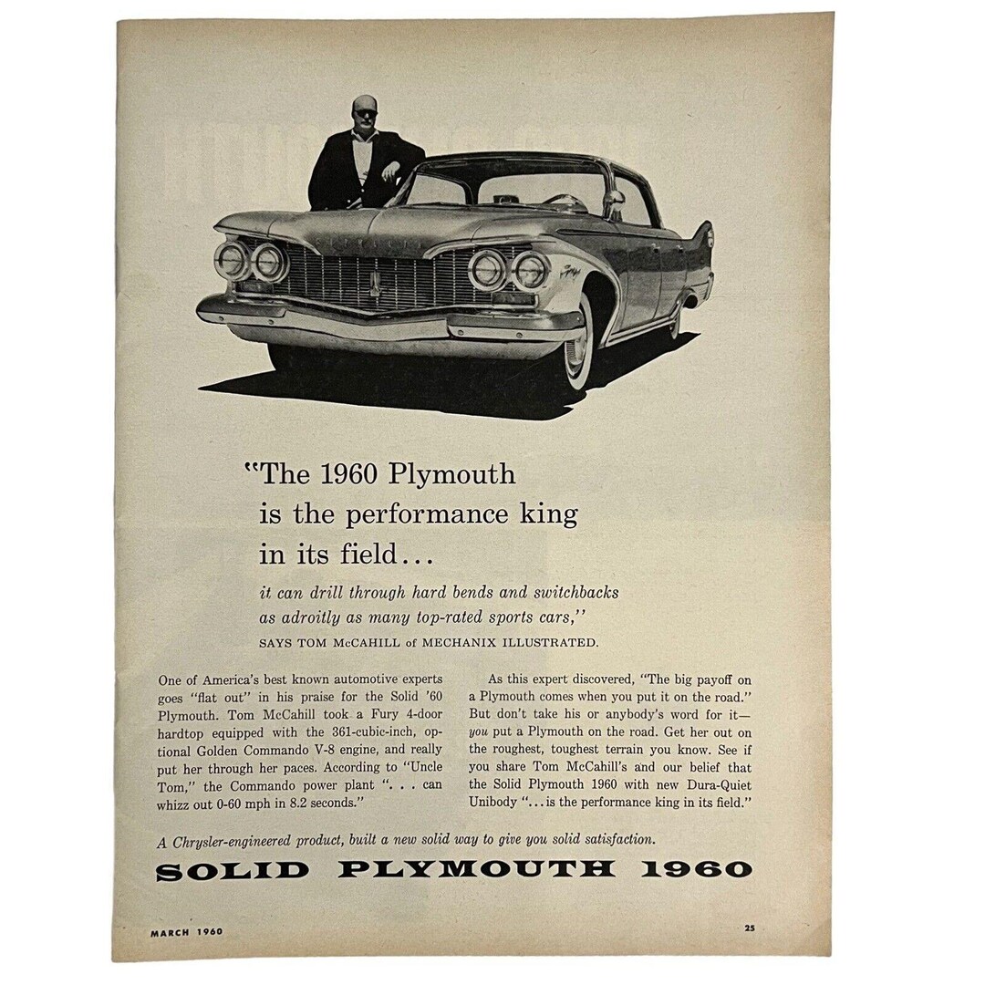 Vtg 1960 Plymouth Fury 361 Golden Commando 4-door Hardtop Tom