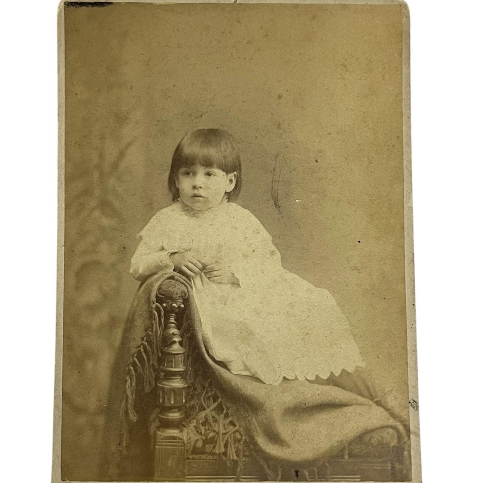 1880s Cabinet Card Child Photo Pauline Stevenson G.W. Davis