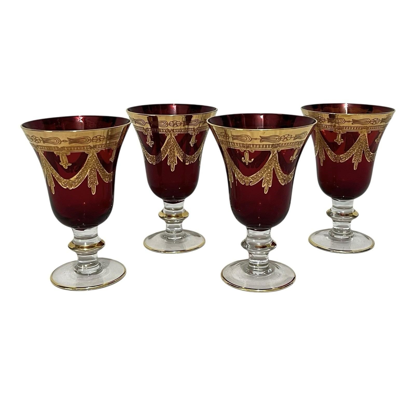 【アンティーク】インターグラス イタリア プレート 24KT ゴールド Amazon.com | Interglass Italian Crystal Wine Glasses