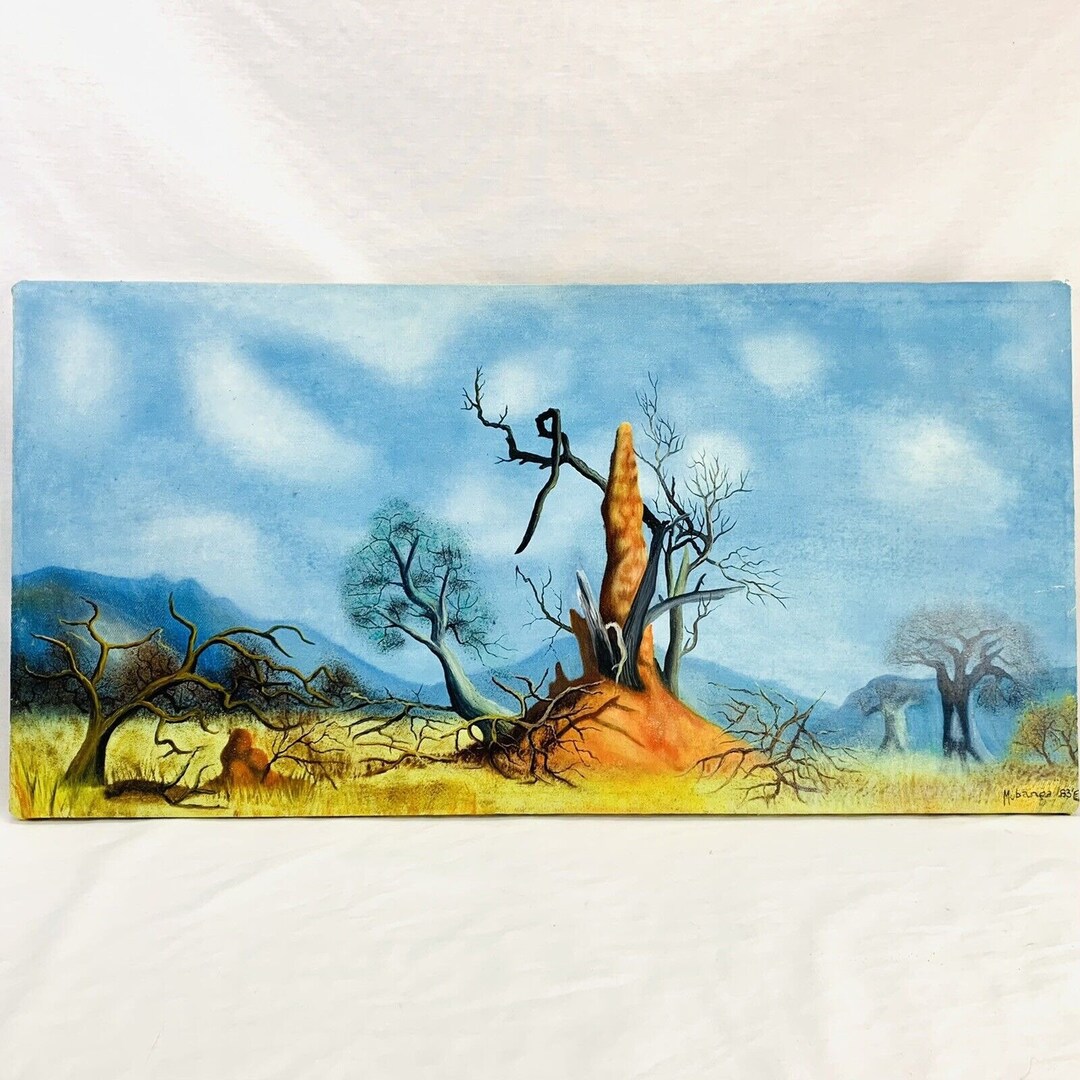 Original Oil Painting Termite Mounds Boabab Tree of Life 1983 Etsy