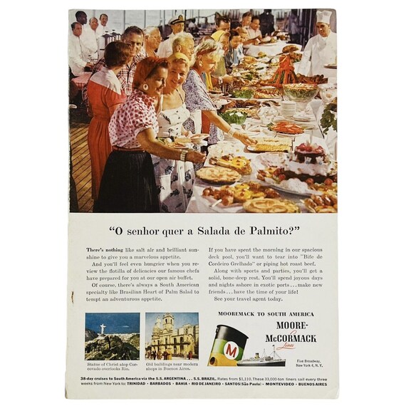 Moore McCormack Cruise Ship Menu 1955 (Rio de Janeiro-Barbados) Moore McCormack Cruise Ship Menu 1955 (Rio de Janeiro-Barbados)