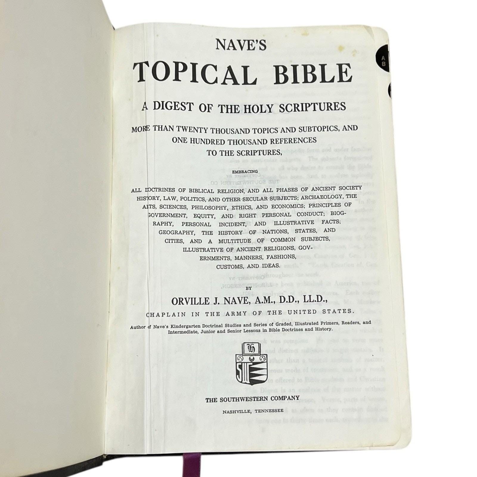 Vintage Naves Topical Bible 1962 Genuine Bound Leather Digest of