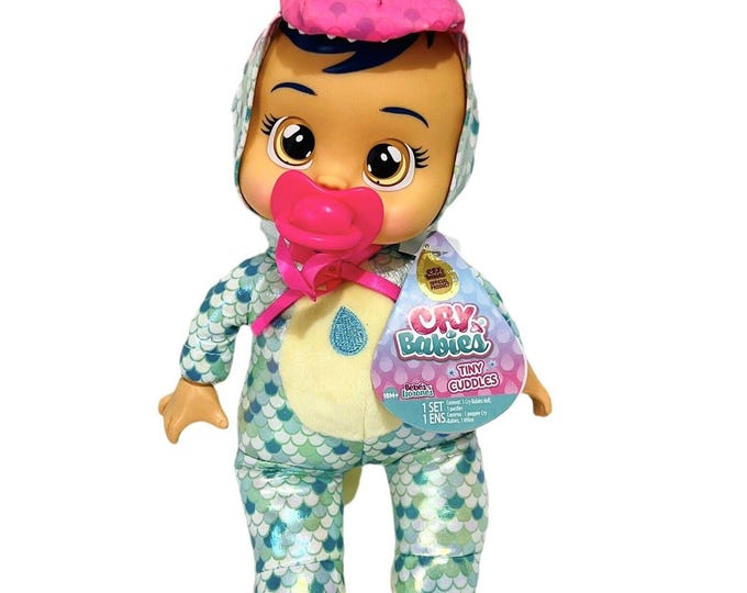 Cry Babies Tiny Cuddles Mia 10 Inch Baby Doll Cries Real Tears Green ...