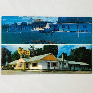 Carte postale vintage New C Way Tourin Restaurant Motel 1000 Islands Clayton NY