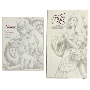 Vintage Longaberger Pottery Angel Series Cookie Molds 1993 Peace 1994 Hope New
