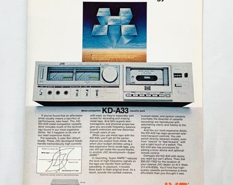 Vintage 1980 JVC Kd-A33 Kd-A7 KD-A77 KD-A8 Kassette Deck Magazin Print Ad 8x11