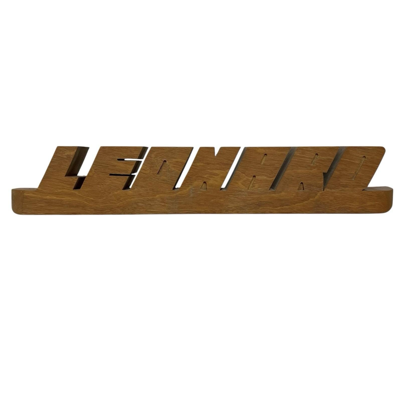 Ernie Rehkopf Wood Carving “leonard” Sign Texarkana Texas Handmade 16 ...