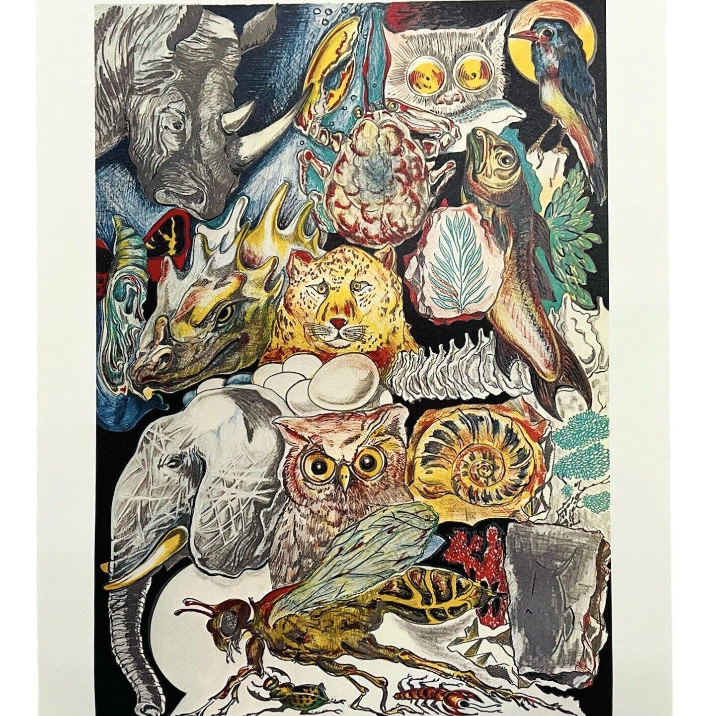 Vtg Siegfried G Reinhardt Lithograph Life on Earth Abstract Art Print 16\, image size:1441x1441